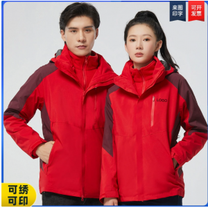 户外冲锋衣三合一可拆卸情侣抓绒衣防风秋冬摇粒绒内胆登山服批发